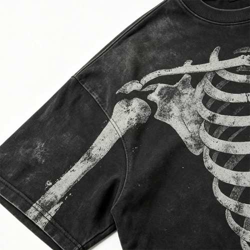 Custom 95% Cotton 5% Spandex Vintage Streetwear T-Shirt — Garment Washed with Screen Print