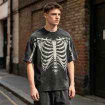 Custom 95% Cotton 5% Spandex Vintage Streetwear T-Shirt — Garment Washed with Screen Print