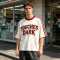 Custom 95% Cotton 5% Spandex Vintage Streetwear T-Shirt — Washed with Patch & Towel Embroidery