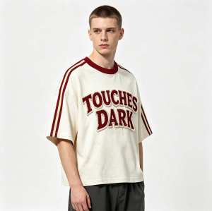 Custom 95% Cotton 5% Spandex Vintage Streetwear T-Shirt — Washed with Patch & Towel Embroidery