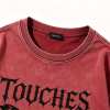 Custom 95% Cotton 5% Spandex Vintage Streetwear T-Shirt — Washed with Splicing & Screen Print