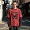 Custom 95% Cotton 5% Spandex Vintage Streetwear T-Shirt — Washed with Splicing & Screen Print