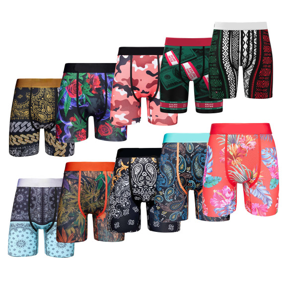 Men's Every Day Comfort Stretch Polyester Boxer Briefs | NO TAG NO ITCH | Men's Boxers With Fun Colors