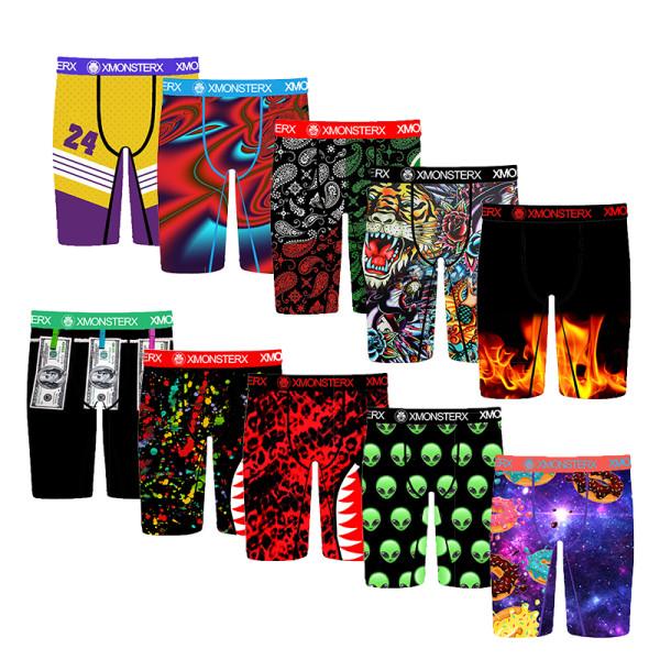 Custom Multipack 8” Inseam Boxer Briefs | Breathable Moisture Wicking Fabric | Men's Boxers For Sports