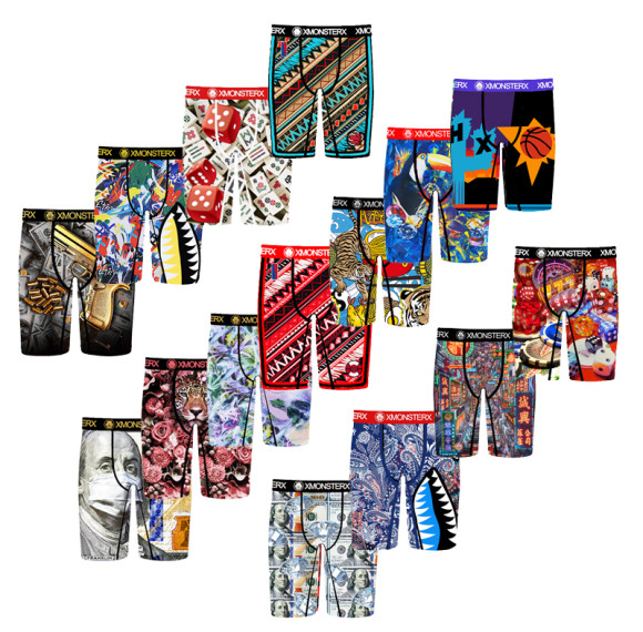 Men's Luxury Print Boxer Briefs | Moisture-Wicking Fabric | Mens Travel Destination Boxer Briefs