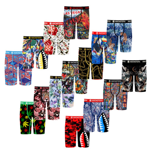 Men's Recreational Print 7 Inch Boxer Briefs | Breathable Athletic Feel | Men's Boxers With Quality Stitching