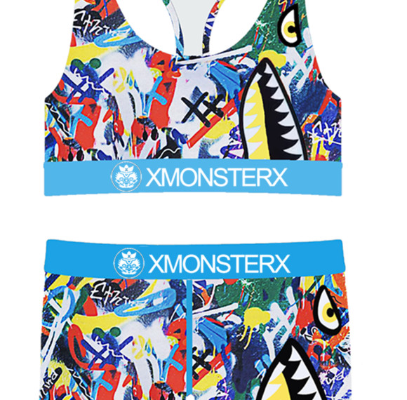 Womens Sports Bra Boy Short Set Various Printing | Support And Full Range Of Motion | Women's Underwear For Long-Lasting Comfort
