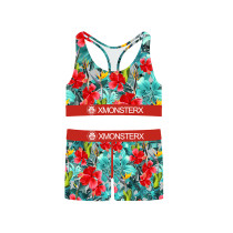 Womens Sports Bra Boy Short Set Various Printing | Support And Full Range Of Motion | Women's Underwear Set For Long-Lasting Comfort