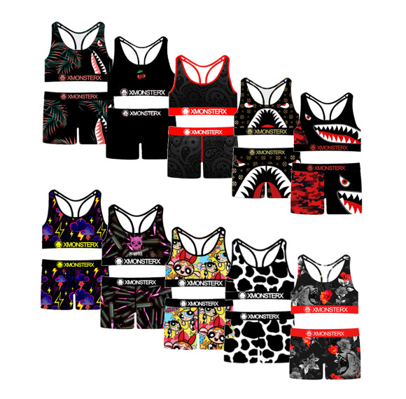 Custom Print Sports Women's Bras And Boy Shorts | Comfortable Stretch Panties | Women Underwear Customization