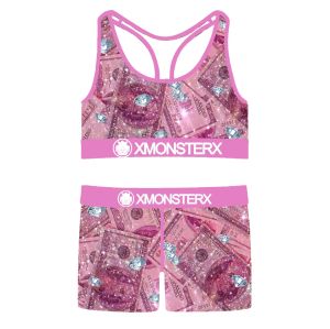 Women's Sports Bra and Boxer Briefs Underwear Set | Racerback silhouette workout bra | Comfortable underwear set for women