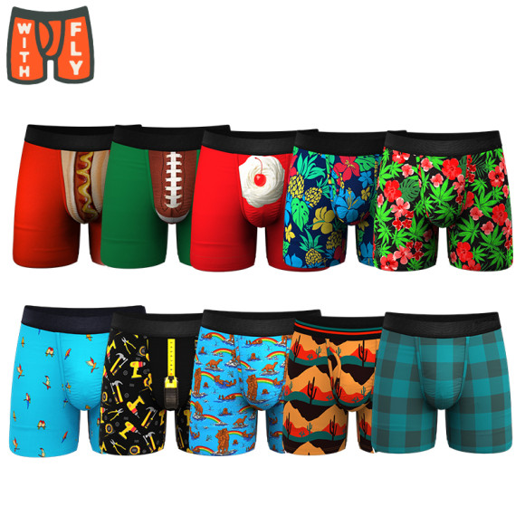 Mens Underwear With Pouch For Balls | Boxer Briefs For Men With Fly | Modal Boxer Briefs With Pouch