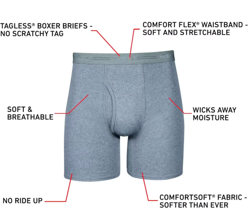 Cotton Stretch Mens Boxer Briefs With Fly | Breathable And Fresh Underwear | Men's Ultra-Comfortable Underwear