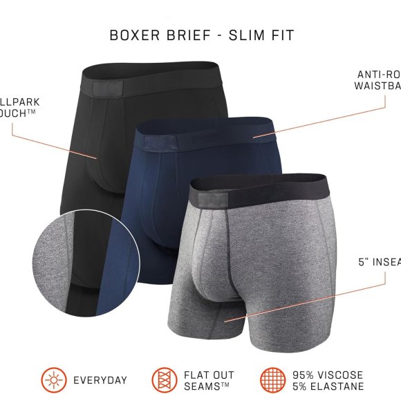 Men Boxer Briefs With Built-In Pocket Support | Ballpark Pouch | Cooling Cotton Men Underwear