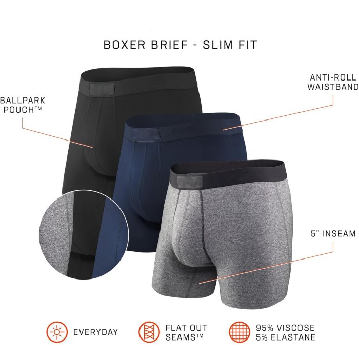 Men Boxer Briefs With Built-In Pocket Support | Ballpark Pouch | Cooling Cotton Men Underwear