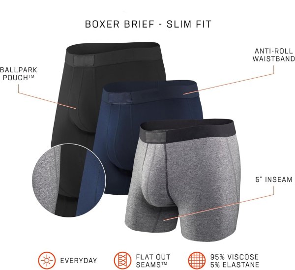 Men Boxer Briefs With Built-In Pocket Support | Ballpark Pouch | Cooling Cotton Men Underwear