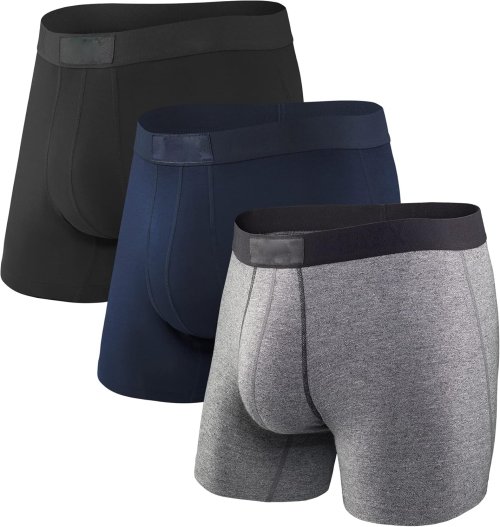 Men Boxer Briefs With Built-In Pocket Support | Ballpark Pouch | Cooling Cotton Men Underwear