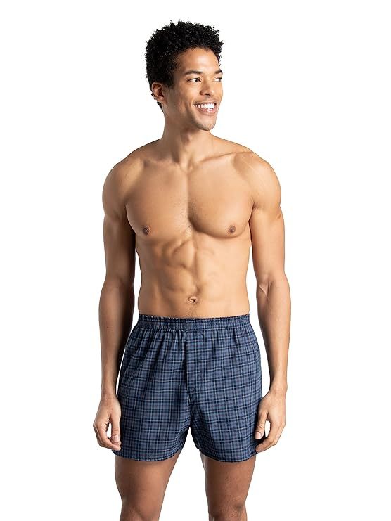 Gewebte Boxershorts ohne Etikett für Herren | Entspannte Passform, feuchtigkeitsableitend | Multipacks mit verschiedenen Farben, Herrenunterwäsche