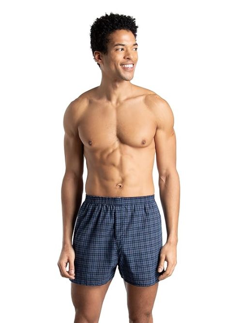 Men's Tag Free Woven Boxer Shorts | Relaxed Fit Moisture Wicking | Assorted Color Multipacks Men's Underwear
