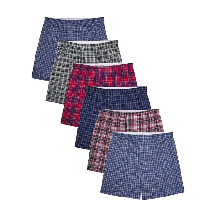 Men's Tag Free Woven Boxer Shorts | Relaxed Fit Moisture Wicking | Assorted Color Multipacks Men's Underwear