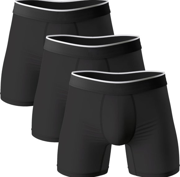 Mens Bamboo Boxers Comfortable Boxer Briefs | Cool Moisture Wicking Technology | Athletic Sport Underwear