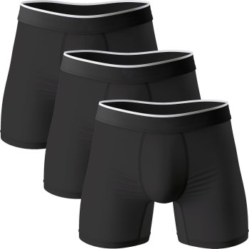Mens Bamboo Comfortable Boxer Briefs | Cool Moisture Wicking Technology | Athletic Sport Underwear