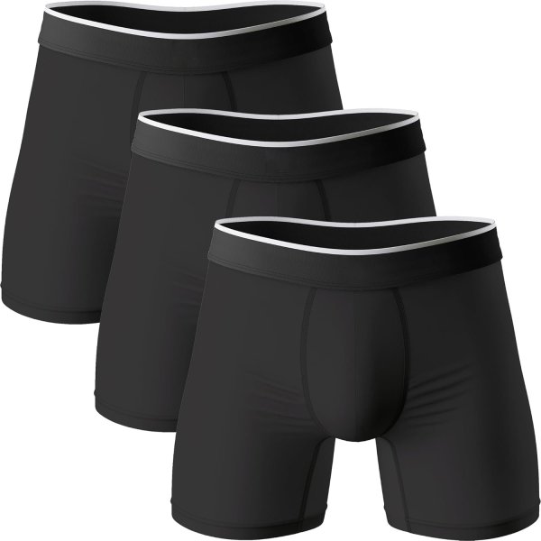 Mens Bamboo Boxers Comfortable Boxer Briefs | Cool Moisture Wicking Technology | Athletic Sport Underwear