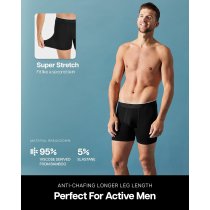 Mens Bamboo Comfortable Boxer Briefs | Cool Moisture Wicking Technology | Athletic Sport Underwear