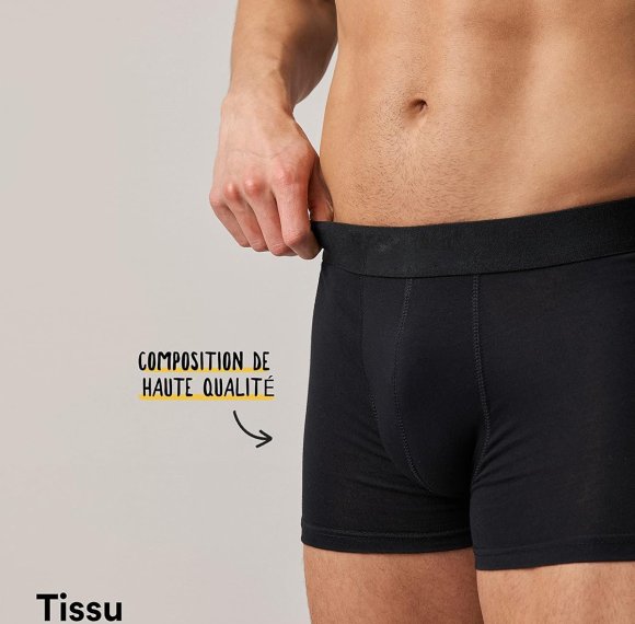 Herren-Boxershorts aus Bio-Baumwolle mit Logo | KEIN störendes Etikett | Bequeme Herrenunterwäsche mit elastischem Bund