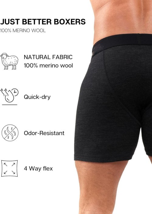 100% Merino Wool Base Layer Boxer Briefs For Men | Super Soft & Comfortable | Men's Custom Boxer Briefs Sale