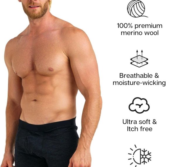 100% Merino Wool Base Layer Boxer Briefs For Men | Super Soft & Comfortable | Men's Custom Boxer Briefs Sale