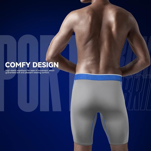 Performance Sports Dry Fit 9inch Boxer Shorts Men | Soft Elastic Waistband | Mens Underwear  Long