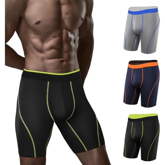 Performance Sports Dry Fit 9inch Boxer Shorts Men | Soft Elastic Waistband | Mens Underwear  Long