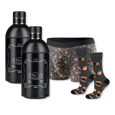 Herren Whisky Boxershorts in Flaschenform | Baumwollunterwäsche | Geschenkidee für Männer