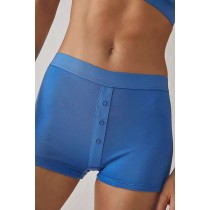Eco-Friendly Modal Cotton Classic Women's Boxers | Block Button Front Elastic Waisted | High Waist Hip Wrap Women Underwear