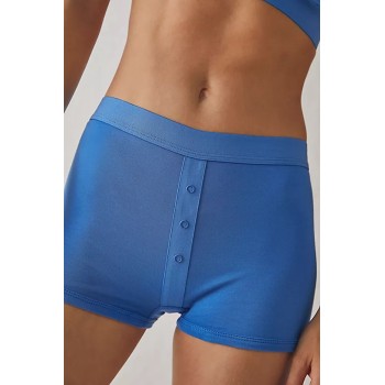 Eco-Friendly Modal Cotton Classic Women's Boxers | Block Button Front Elastic Waisted | High Waist Hip Wrap Women Underwear