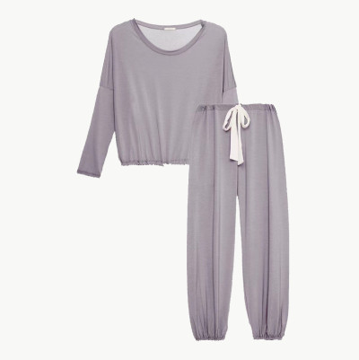 Eco-Friendly Womens Sleepwear loungewear | Block Button Front Elastic Waisted | High Waist Hip Wrap Women Underwear