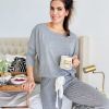 Eco-Friendly Women's Sleepwear Loungewear | Block Button Front Elastic Waisted | High Waist Hip Wrap Women Underwear