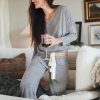 Eco-Friendly Women's Sleepwear Loungewear | Block Button Front Elastic Waisted | High Waist Hip Wrap Women Underwear
