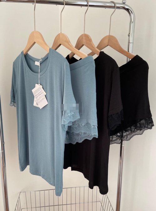 Summer Lace Modal Women's Sleepwear | Short Sleeve Comfortable Ice Silk Casual Home Wear | Lace Trim Pajama Short Set