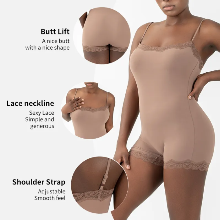 Basic Casual Sports pink Jumpsuit | Lace Patchwork square Neck | Womens Yoga Wear