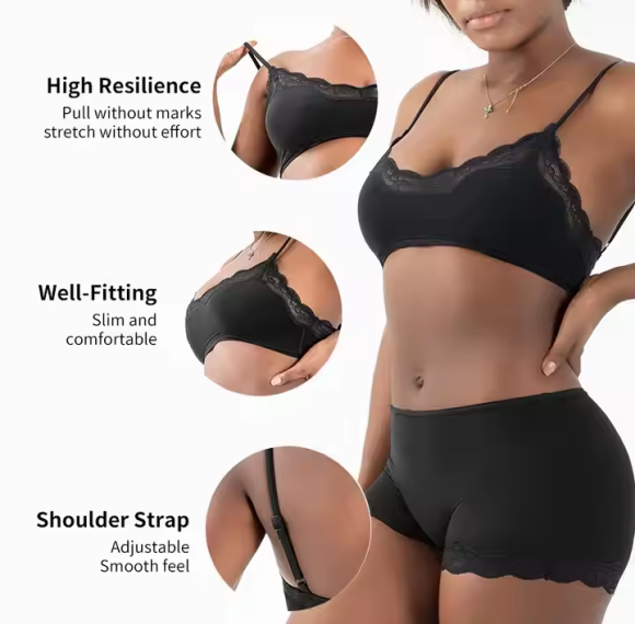 Women's Sexy Lace Bralette with Adjustable Buckle | V-Neck Casual Wear Bra | Daily Solid Color Lace Patchwork Bustiers