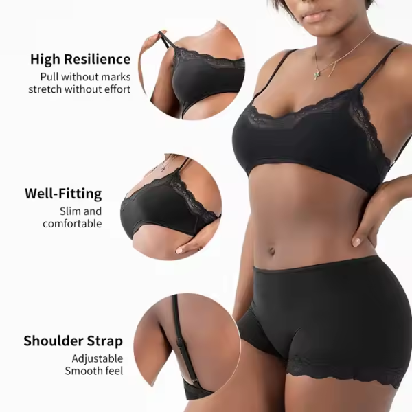 Sexy Spitzen-Bralette für Damen mit verstellbarer Schnalle | V-Ausschnitt-BH für die Freizeit | Tägliches, einfarbiges Spitzen-Patchwork-Bustier