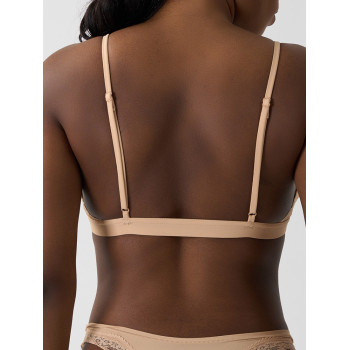 Women's Lace Triangle Bralette | V Neck Non Padded Bralette | Pure Comfort Lace Longline Bra