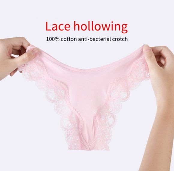 Mid-Rise Tanga Cheeky Briefs Thong Back Coverage | Super Soft Ladies Panties | Lace Trimmed Women's Briefs
