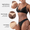 Mid-Rise Tanga Cheeky Briefs Thong Back Coverage | Super Soft Ladies Panties | Lace Trimmed Women's Briefs