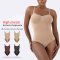 Women's Bodysuits Tummy Control Shapewear | Seamless Round Neck | Mid Thigh Body Shaper With Removable Pads