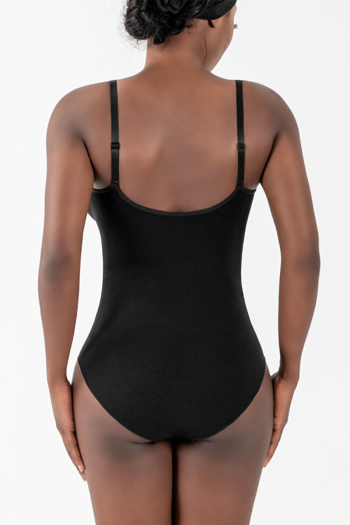 Women's Bodysuits Tummy Control Shapewear | Seamless Round Neck | Mid Thigh Body Shaper With Removable Pads