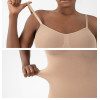 Women's Bodysuits Tummy Control Shapewear | Seamless Round Neck | Mid Thigh Body Shaper With Removable Pads
