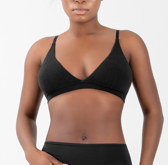 Women's Inbarely Triangle Bralette | Comfortable Unlined V Neck | Wireless Smoothing Bra Top Stretch