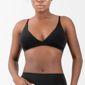 Women's Inbarely Triangle Bralette | Comfortable Unlined V Neck Bra | Wireless Smoothing Bra Top Stretch